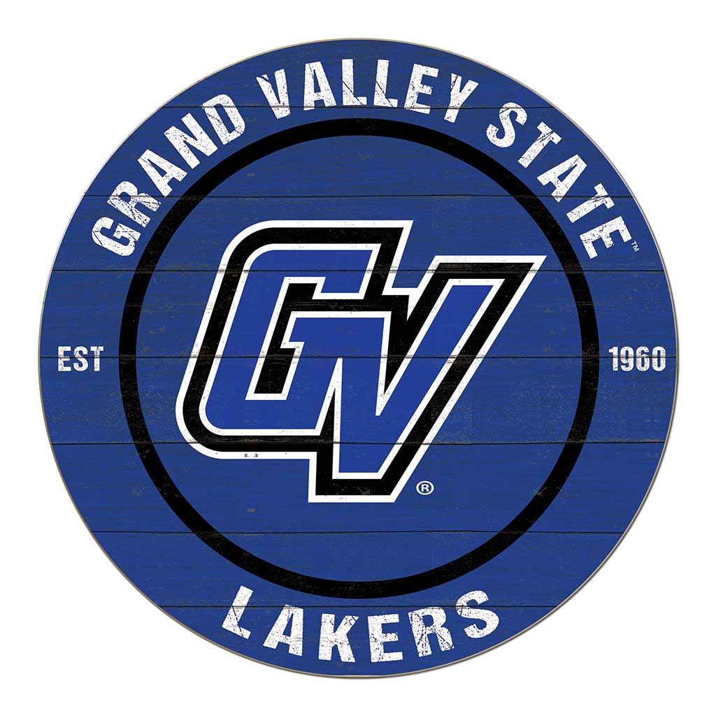 20x20 Weathered Colored Circle Grand Valley State Lakers