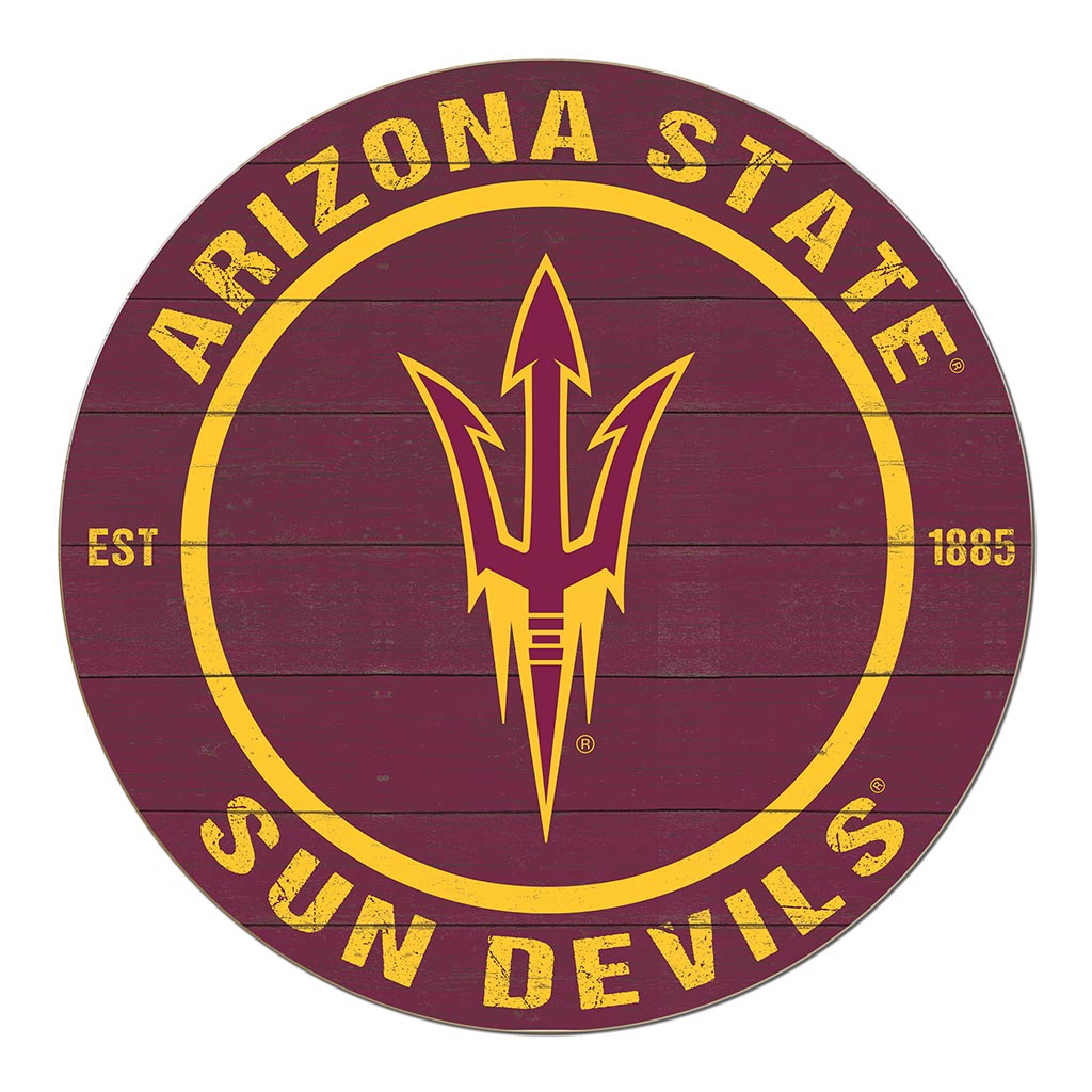 20x20 Weathered Colored Circle Arizona State Sun Devils