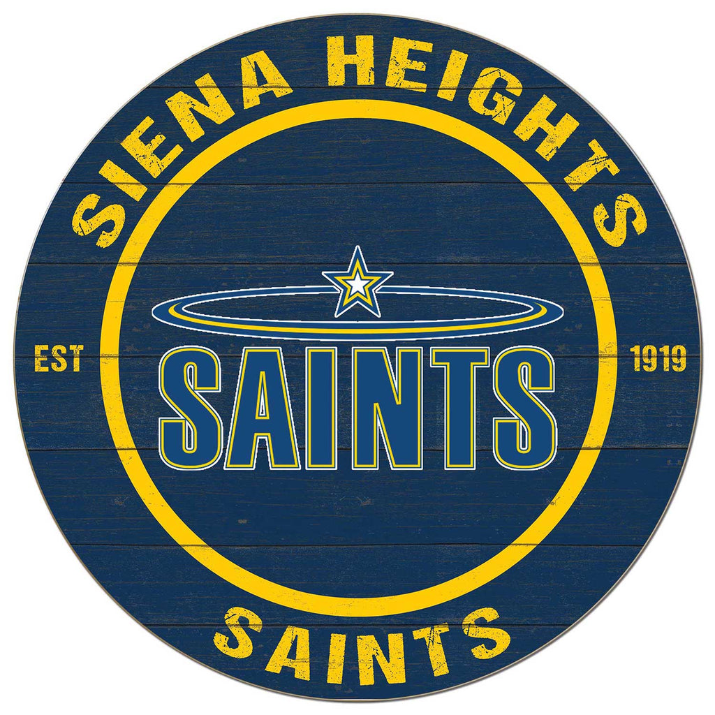 20x20 Weathered Colored Circle Siena Heights University Saints