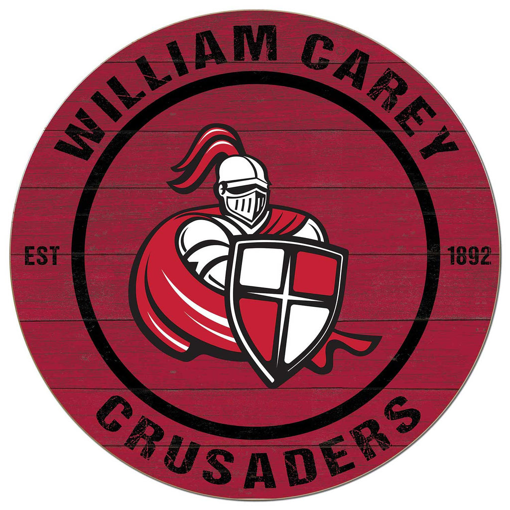 20x20 Weathered Colored Circle William Carey University Crusaders