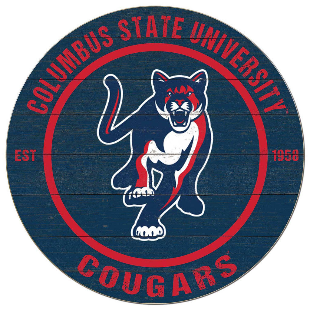 20x20 Weathered Colored Circle Columbus State University Cougars