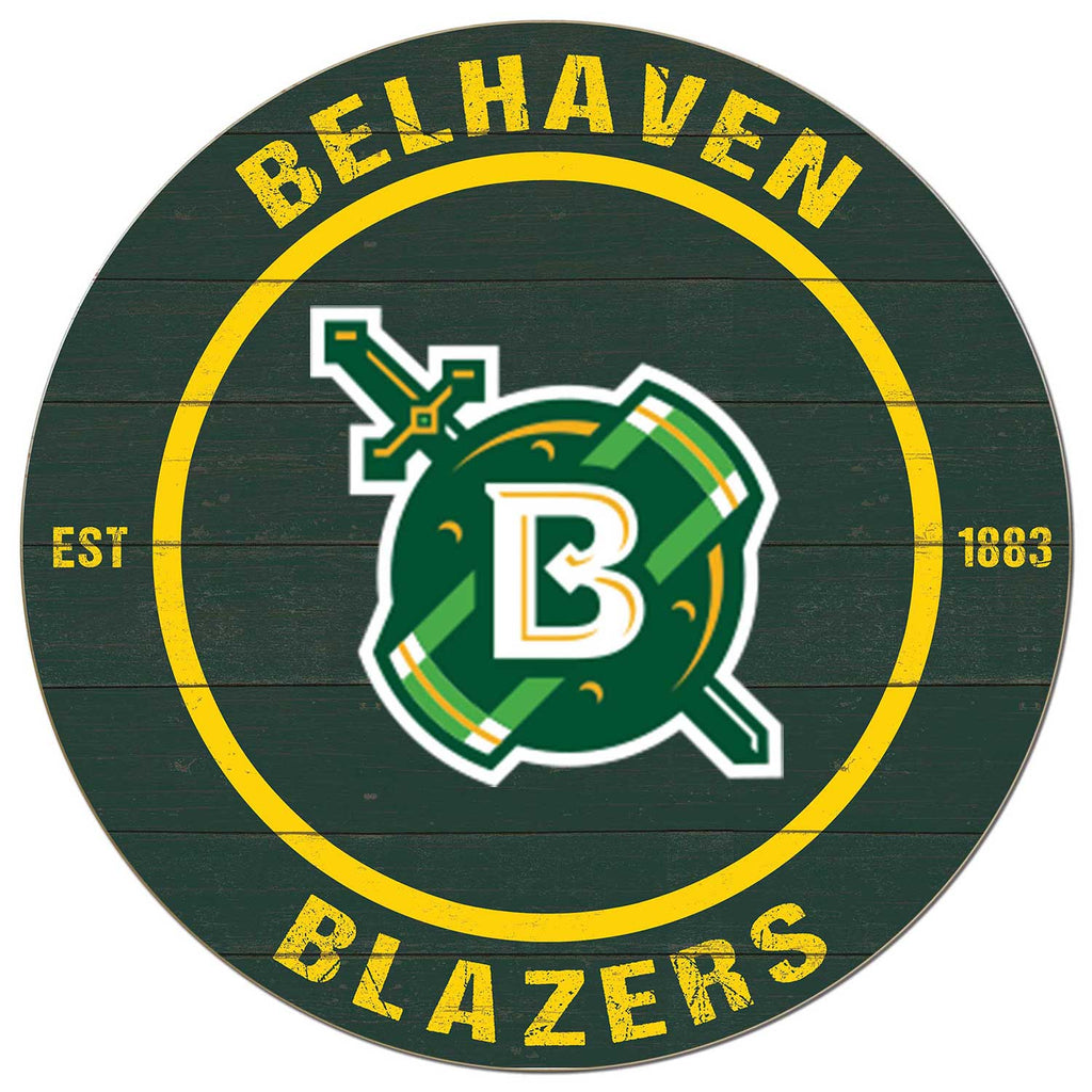 20x20 Weathered Colored Circle Belhaven University Blazers