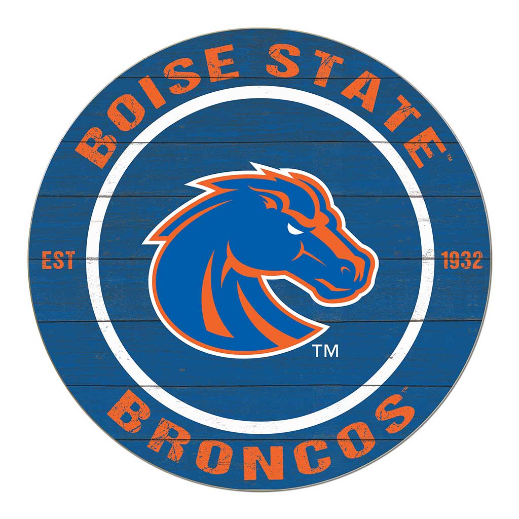 20x20 Weathered Colored Circle Boise State Broncos