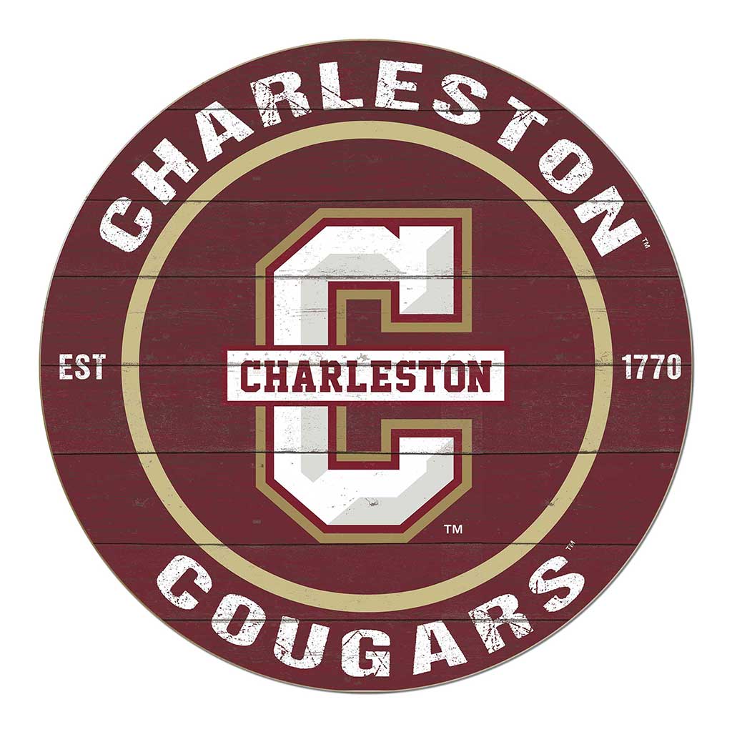 20x20 Weathered Colored Circle Charleston College Cougars