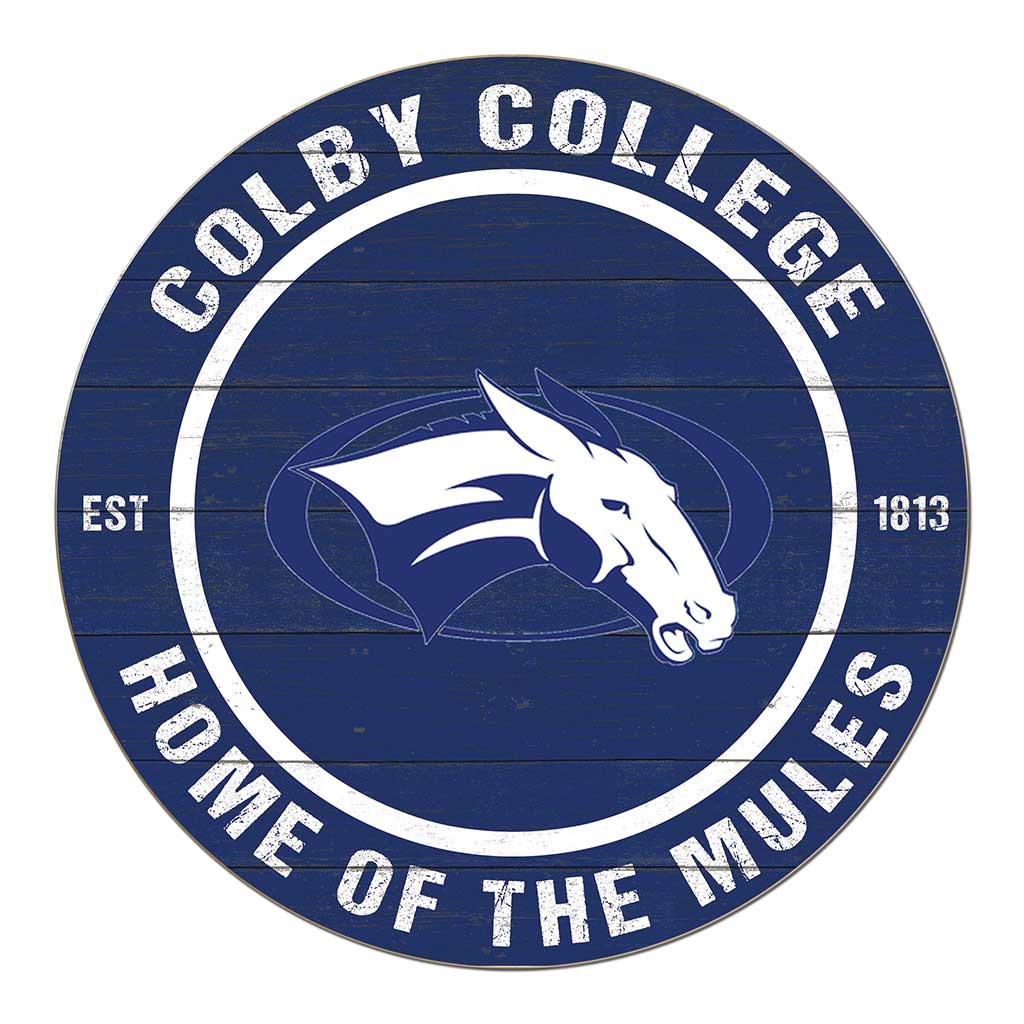 20x20 Weathered Colored Circle Colby College White Mules