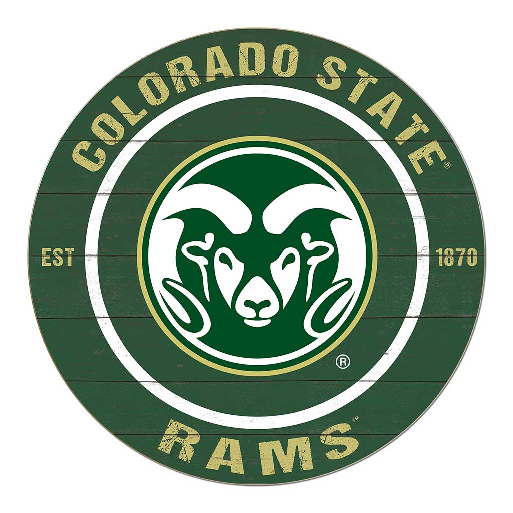 20x20 Weathered Colored Circle Colorado State-Ft. Collins Rams