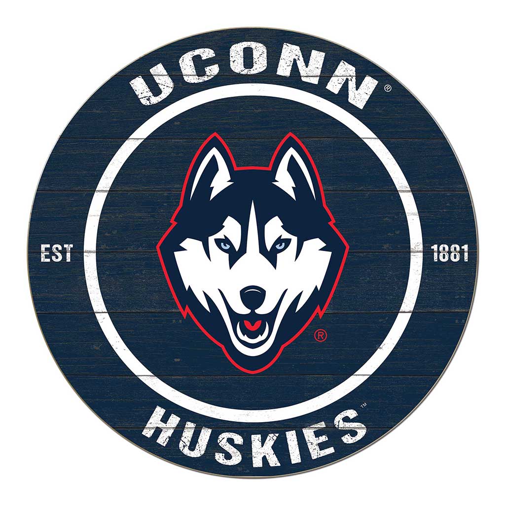 20x20 Weathered Colored Circle Connecticut Huskies