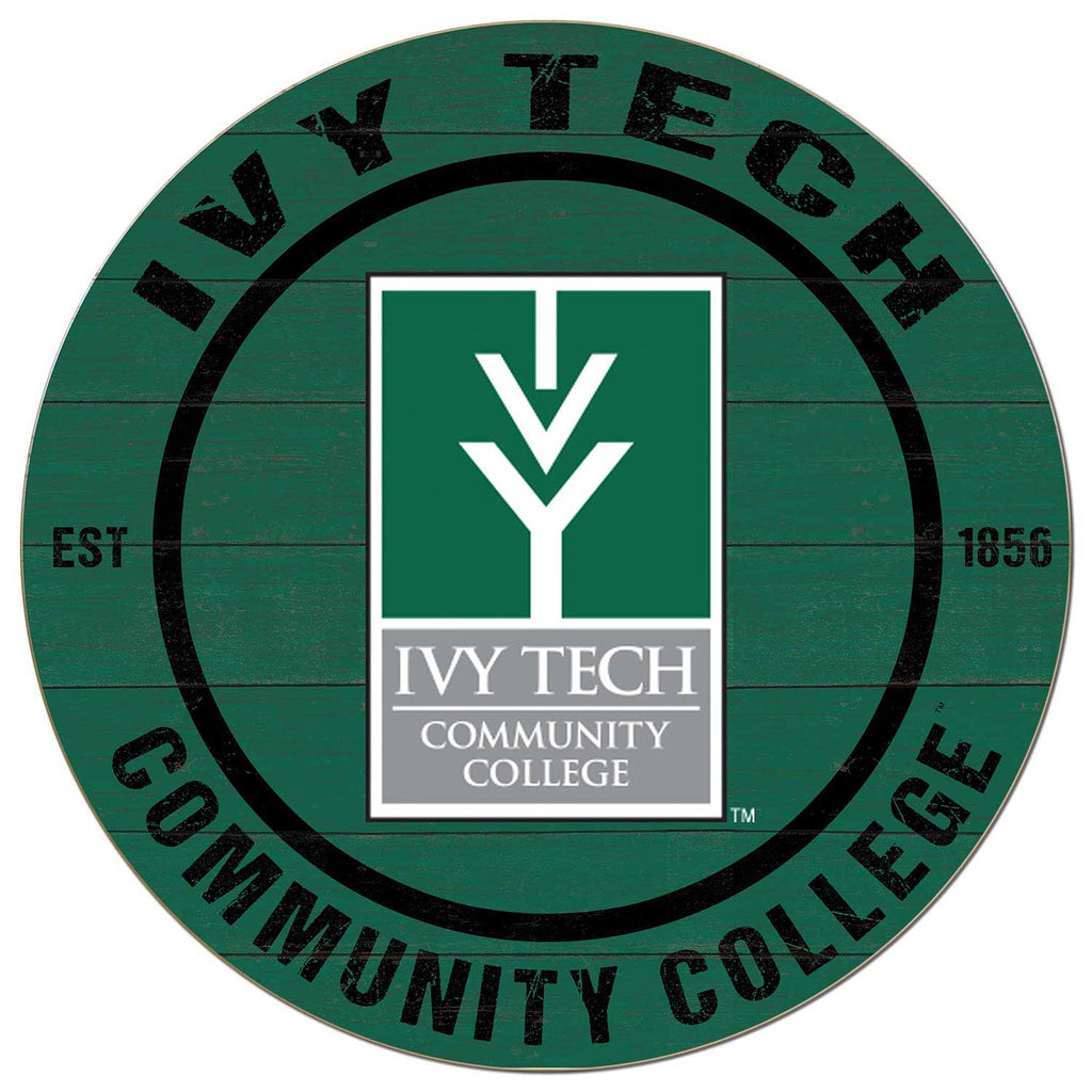 20x20 Weathered Colored Circle Ivy Tech Community College of Indiana