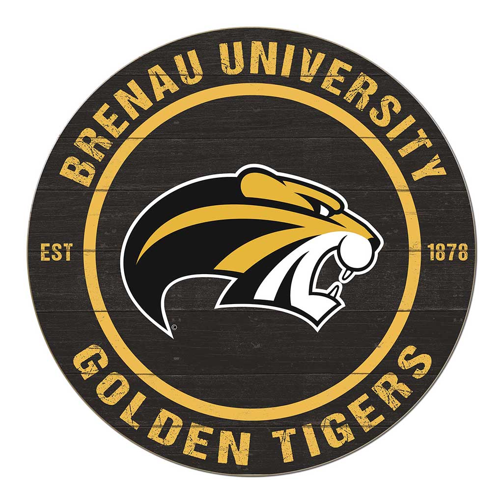 20x20 Weathered Colored Circle Brenau University Golden Tigers