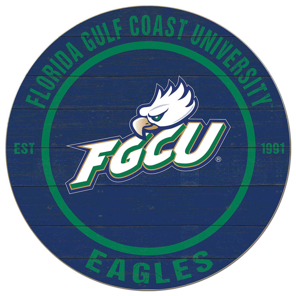 20x20 Weathered Colored Circle Florida Gulf Coast Eagles