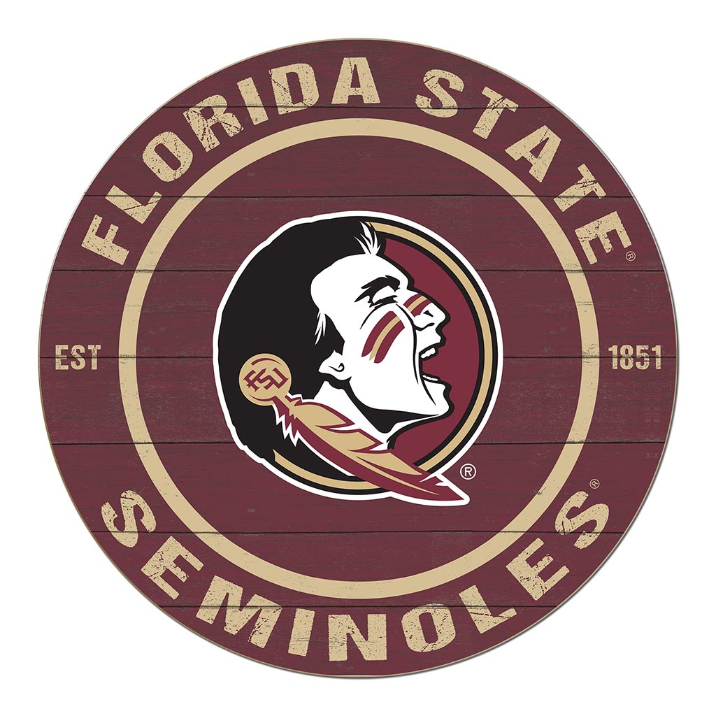 20x20 Weathered Colored Circle Florida State Seminoles