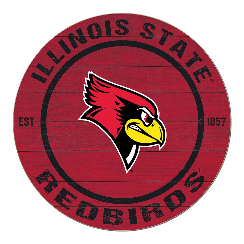 20x20 Weathered Colored Circle Illinois State Redbirds