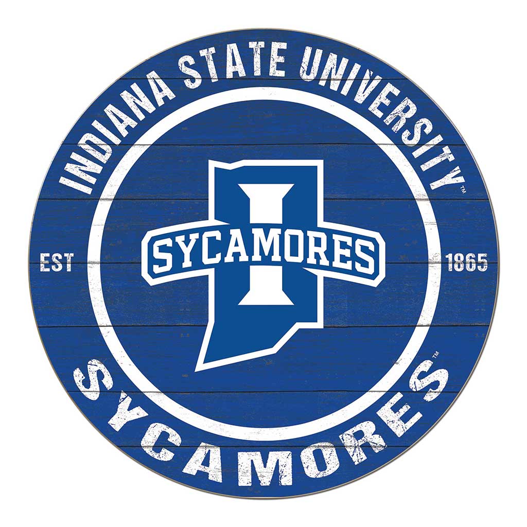 20x20 Weathered Colored Circle Indiana State Sycamores