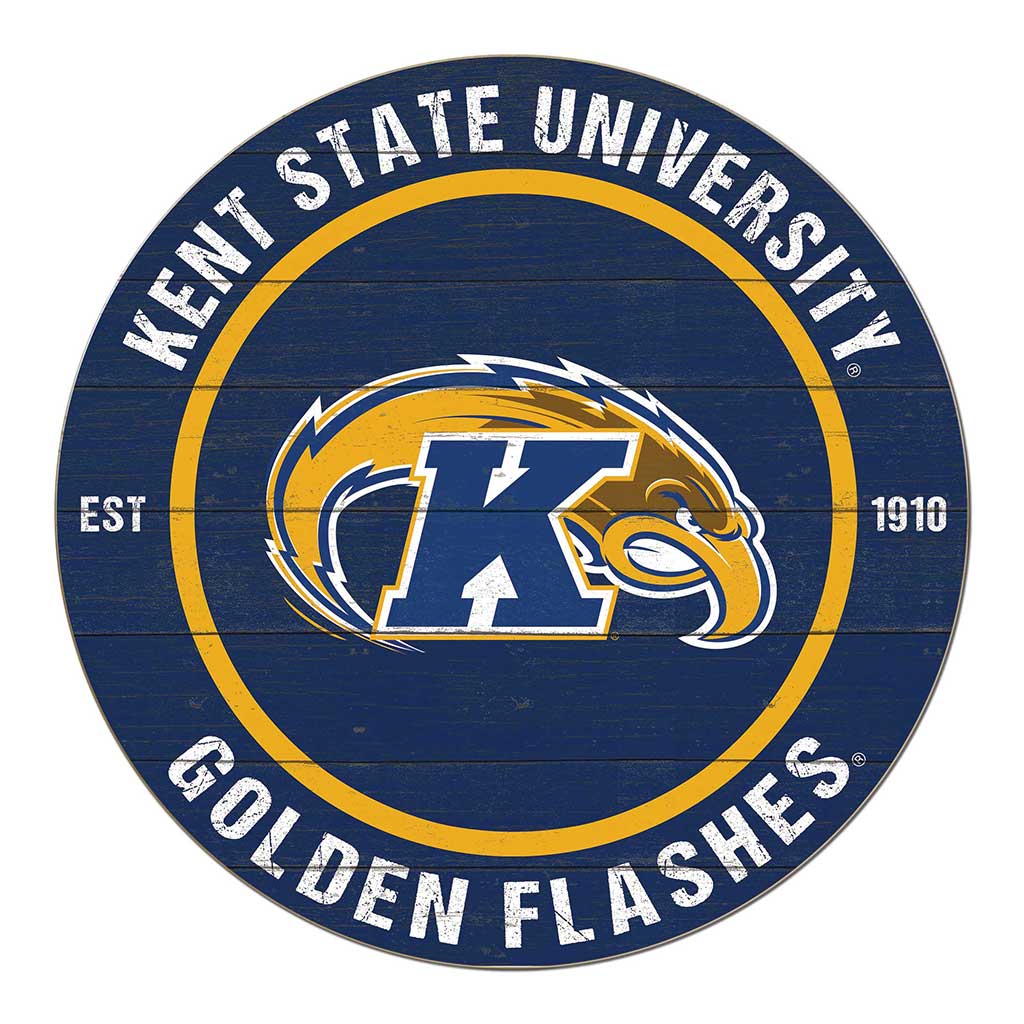 20x20 Weathered Colored Circle Kent State Golden Flashes