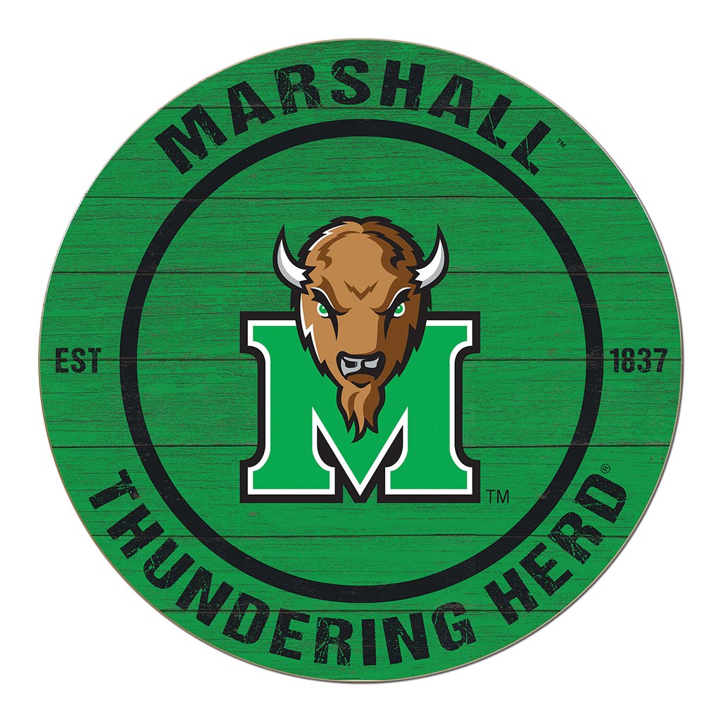 20x20 Weathered Colored Circle Marshall Thundering Herd