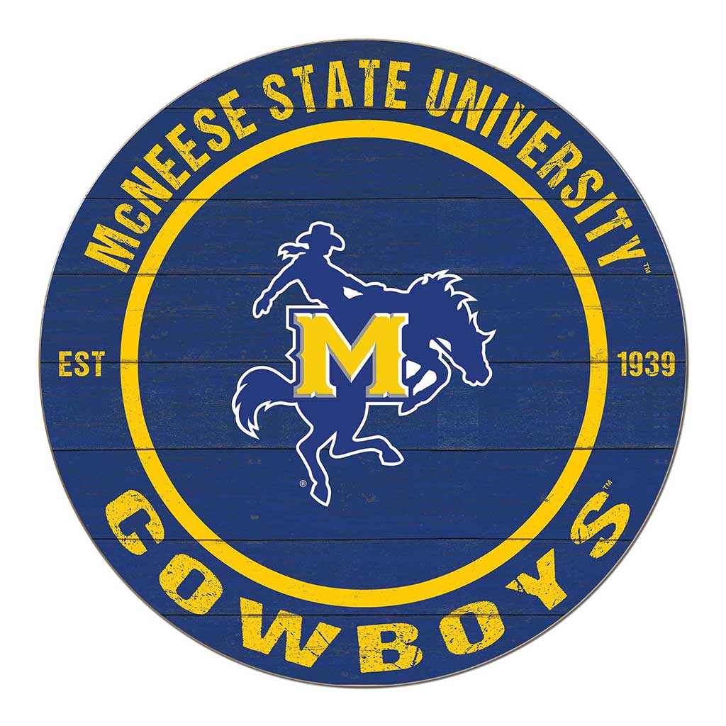 20x20 Weathered Colored Circle McNeese State Cowboys