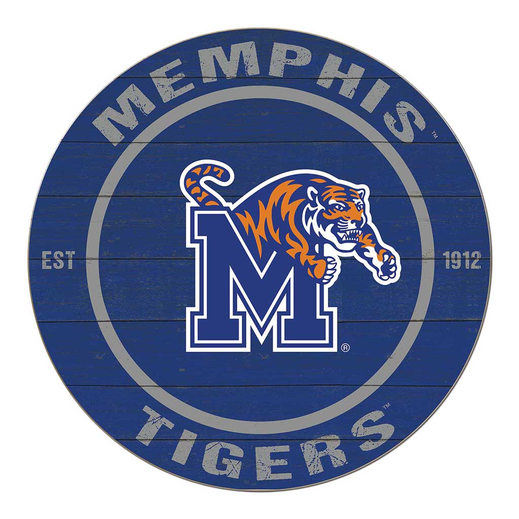 20x20 Weathered Colored Circle Memphis Tigers