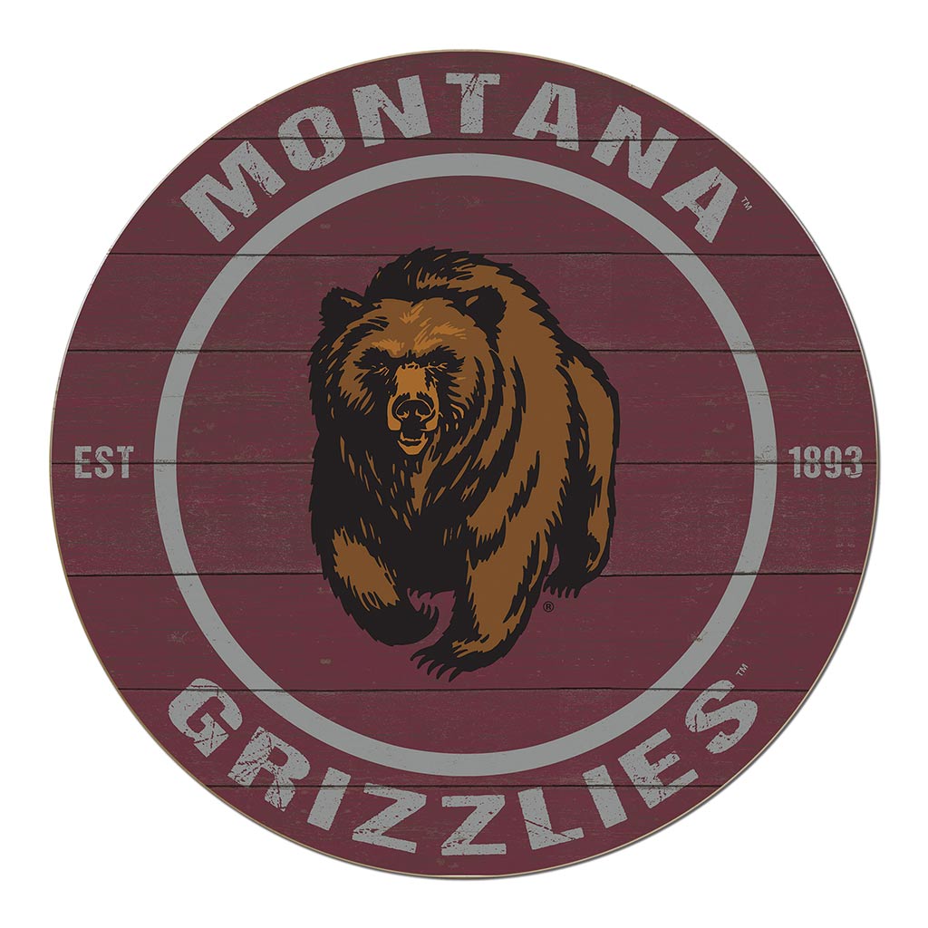 20x20 Weathered Colored Circle Montana Grizzlies