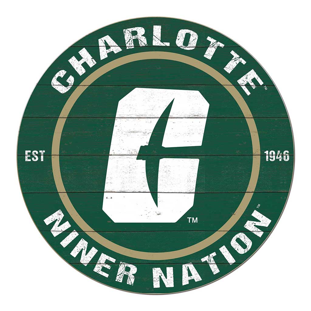 20x20 Weathered Colored Circle North Carolina (Charlotte) 49ers