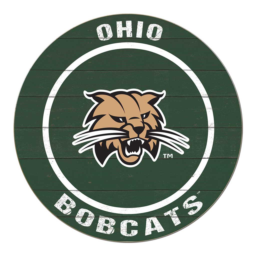 20x20 Weathered Colored Circle Ohio Univ Bobcats
