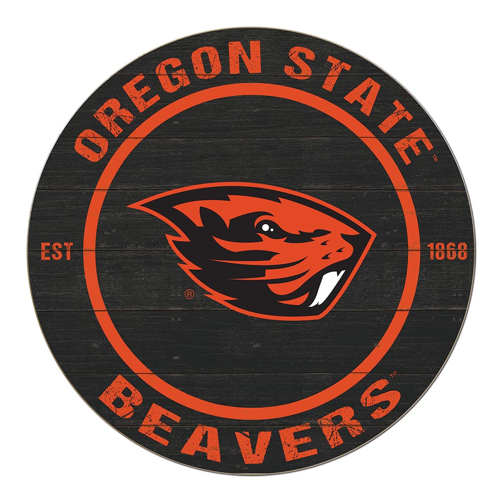 20x20 Weathered Colored Circle Oregon State Beavers