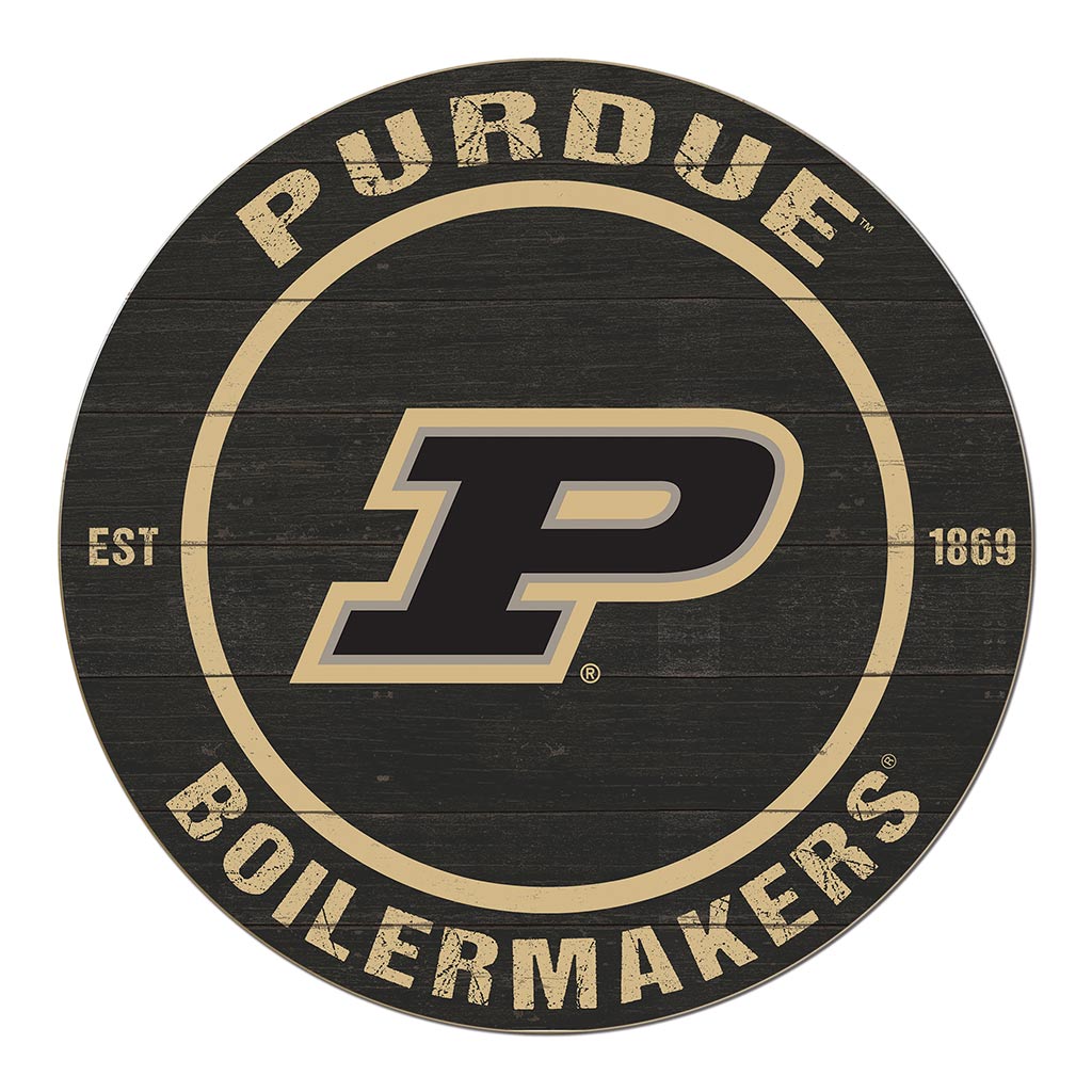20x20 Weathered Colored Circle Purdue Boilermakers