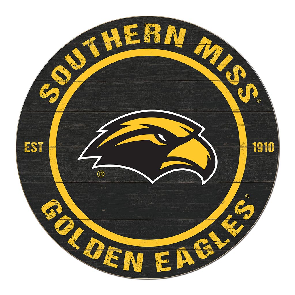 20x20 Weathered Colored Circle Southern Mississippi Golden Eagles