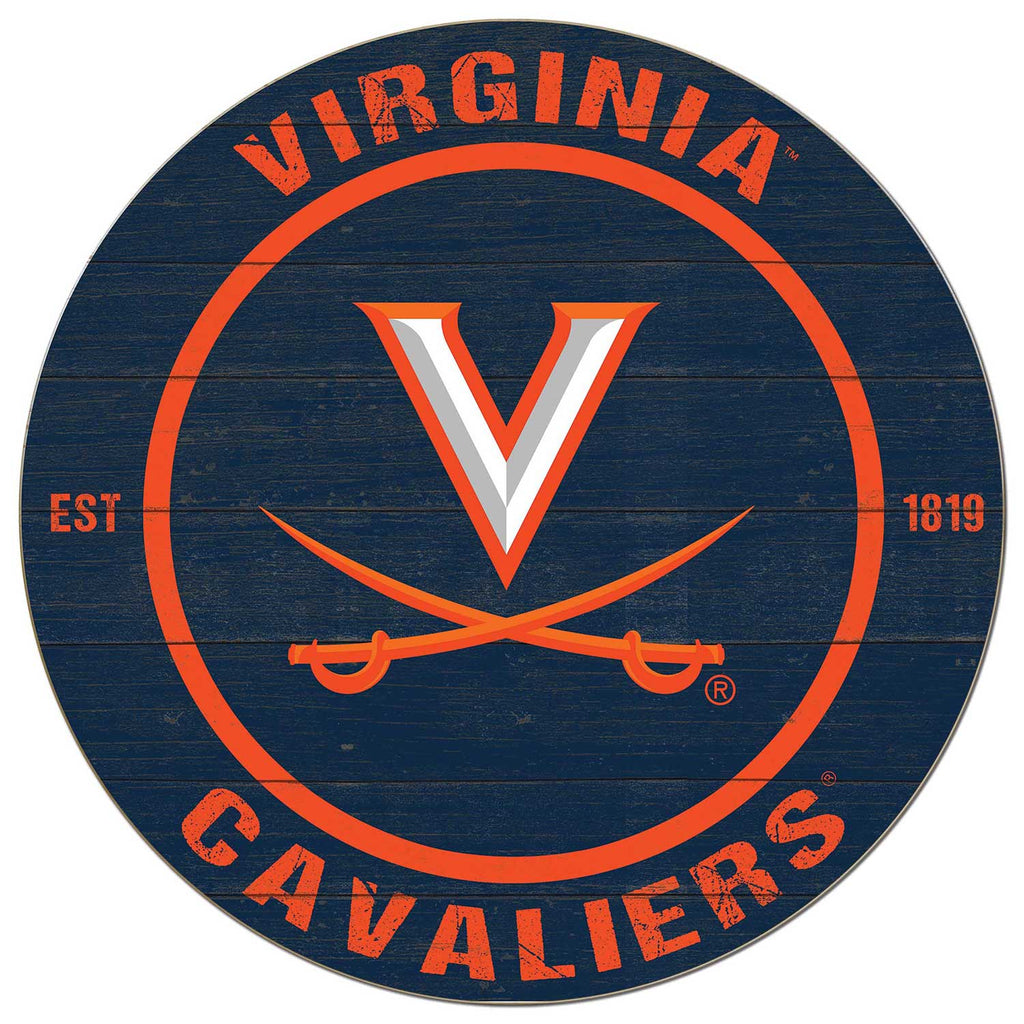 20x20 Weathered Colored Circle Virginia Cavaliers