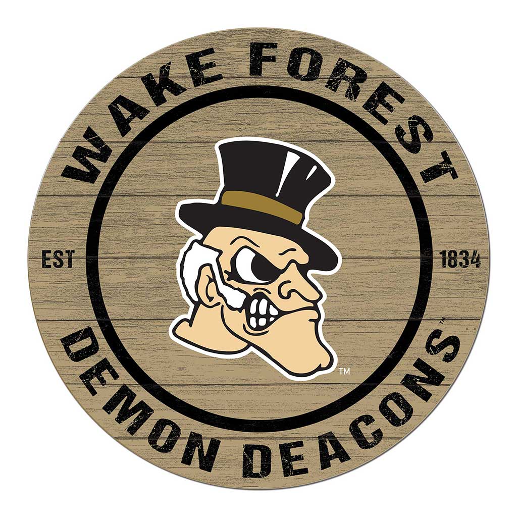 20x20 Weathered Colored Circle Wake Forest Demon Deacons