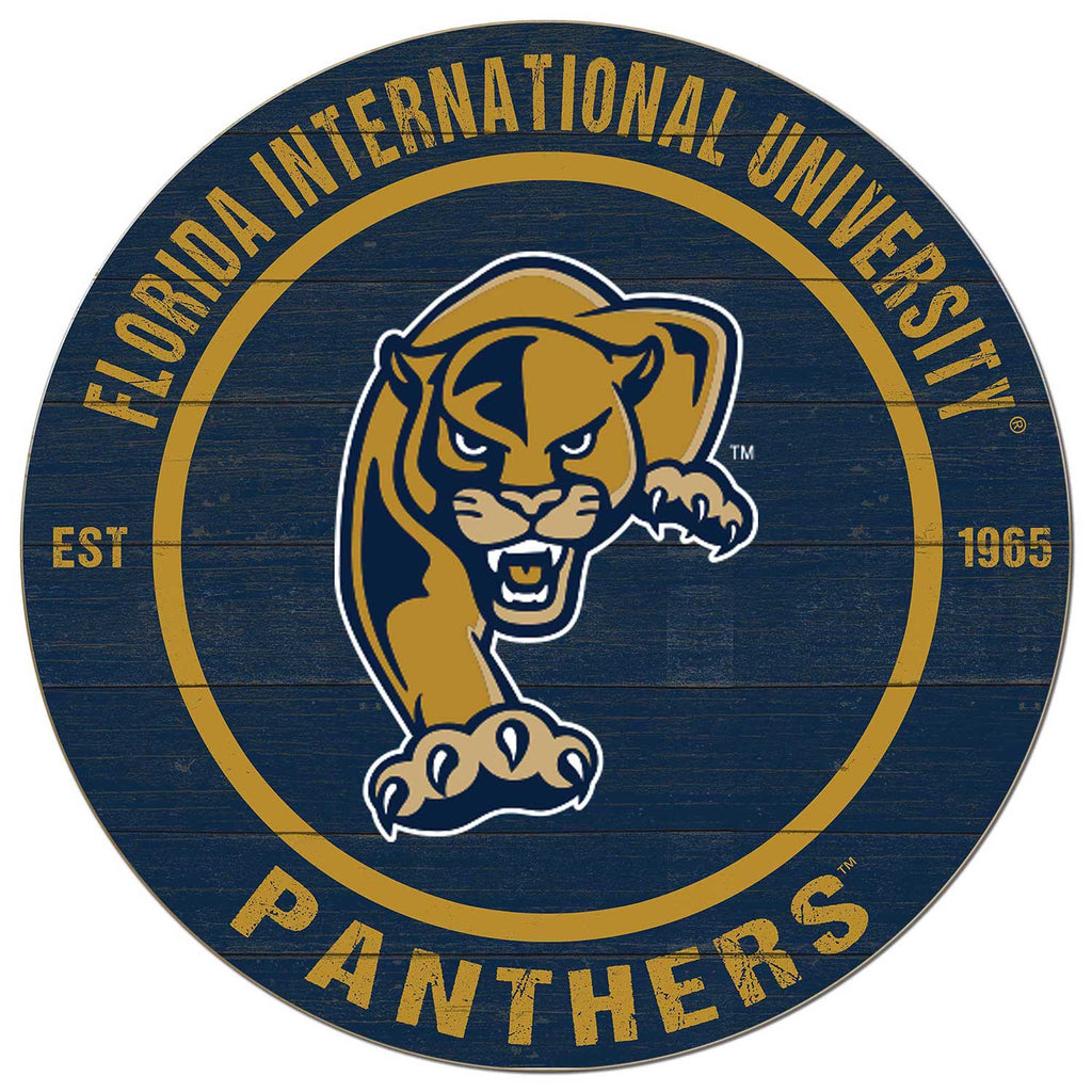 20x20 Weathered Colored Circle Florida International University Golden Panthers