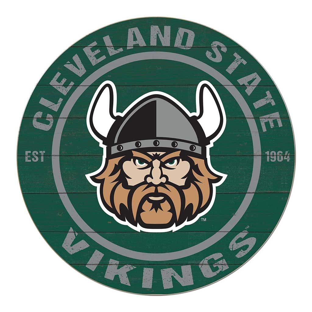 20x20 Weathered Colored Circle Cleveland State Vikings