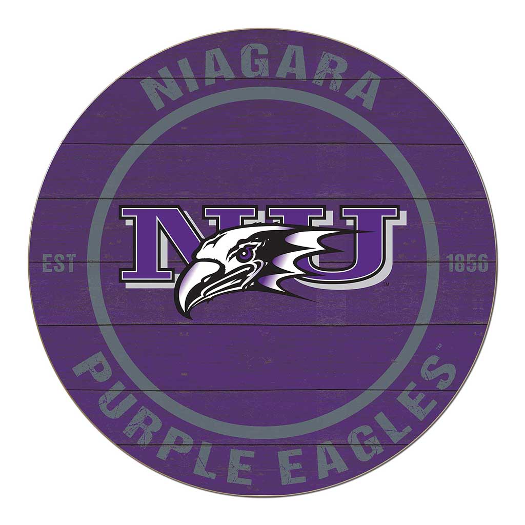 20x20 Weathered Colored Circle Niagara University Purple Eagles
