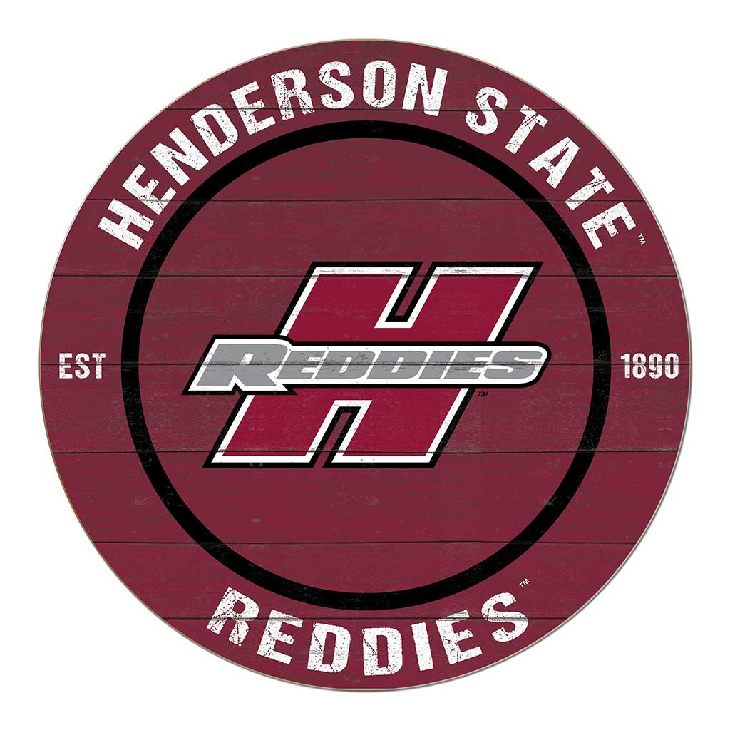 20x20 Weathered Colored Circle Henderson State University Reddies