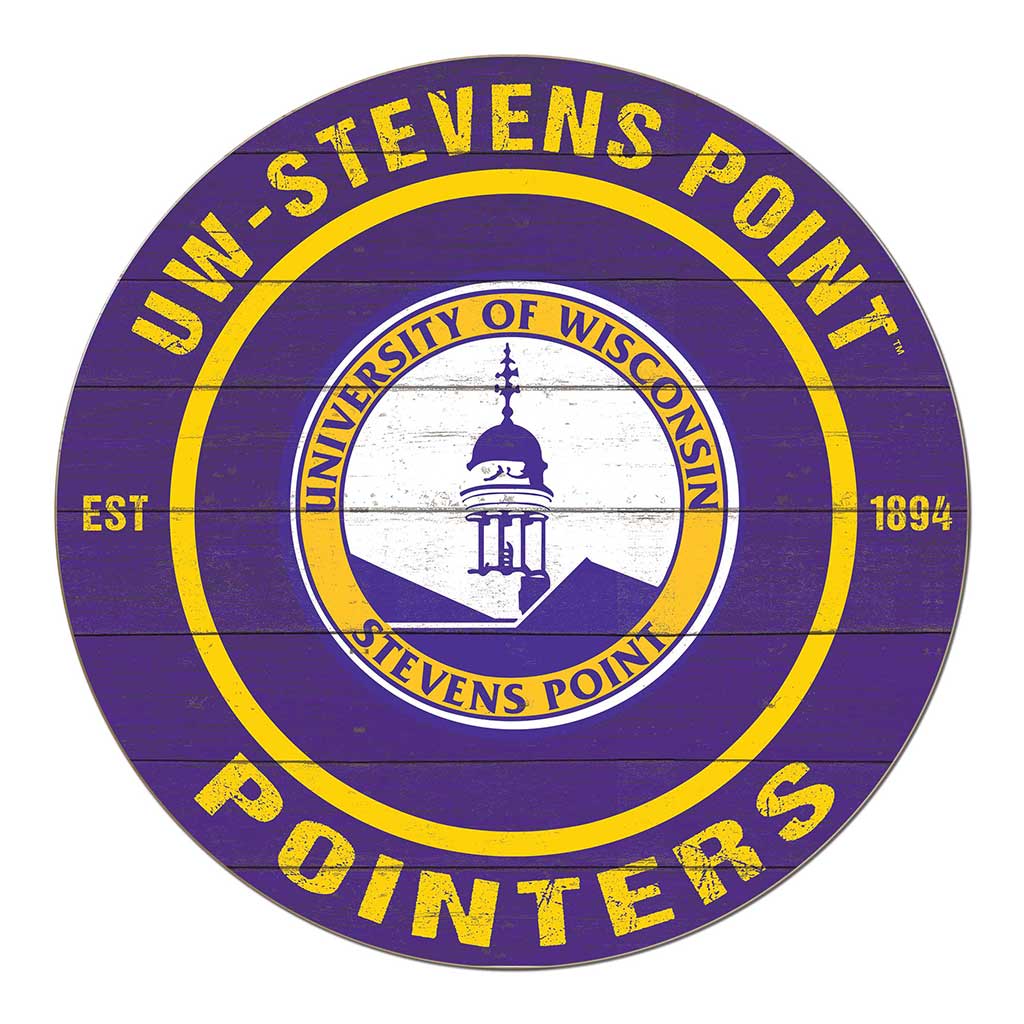 20x20 Weathered Colored Circle University of Wisconsin Steven's Point Pointers