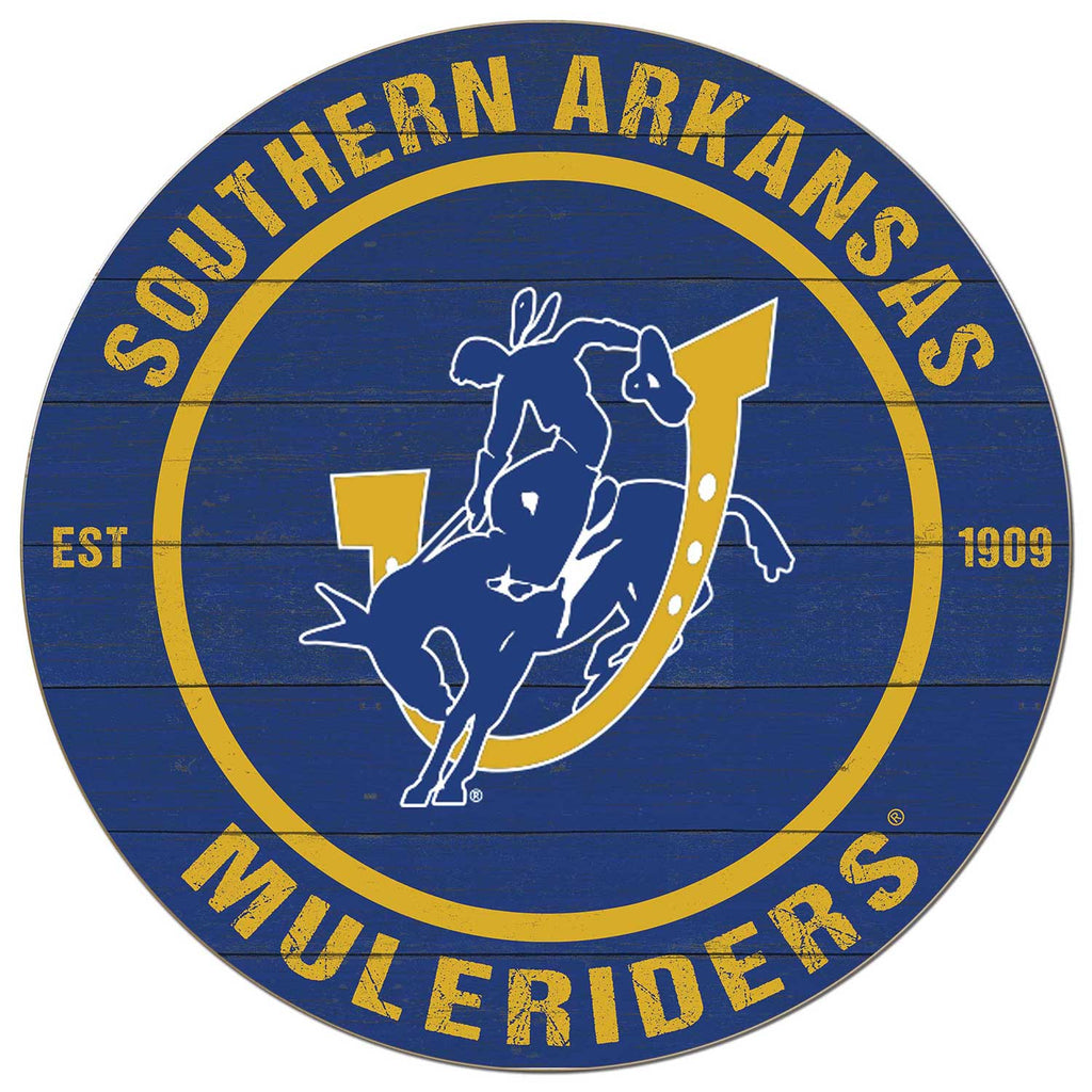 20x20 Weathered Colored Circle Southern Arkansas MULERIDERS