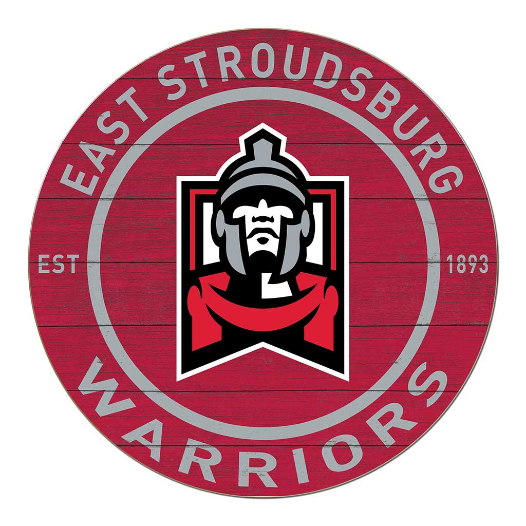 20x20 Weathered Colored Circle East Stroudsburg University WARRIORS