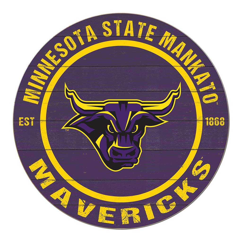 20x20 Weathered Colored Circle Minnesota State - Mankato Mavericks