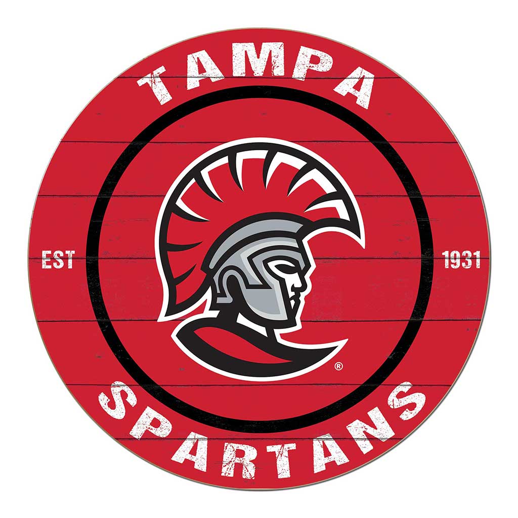 20x20 Weathered Colored Circle University of Tampa Spartans