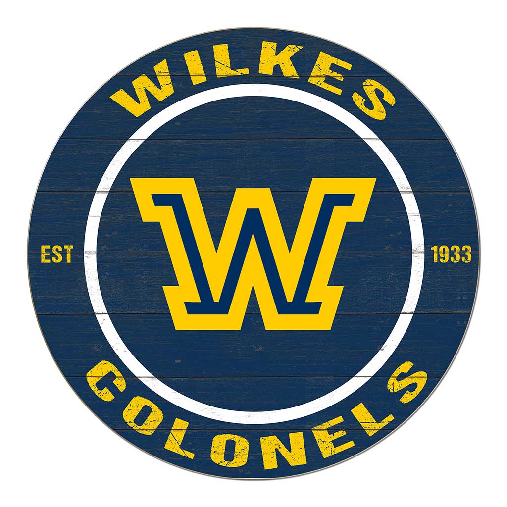 20x20 Weathered Colored Circle Wilkes University Colonels