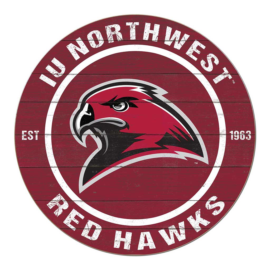20x20 Weathered Colored Circle Indiana University Northwest Redhawks