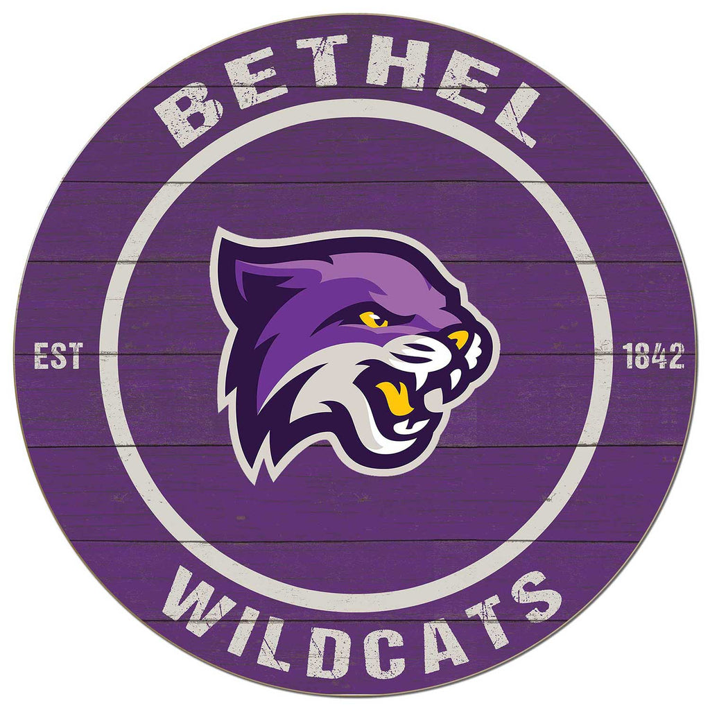 20x20 Weathered Colored Circle Bethel University Wildcats