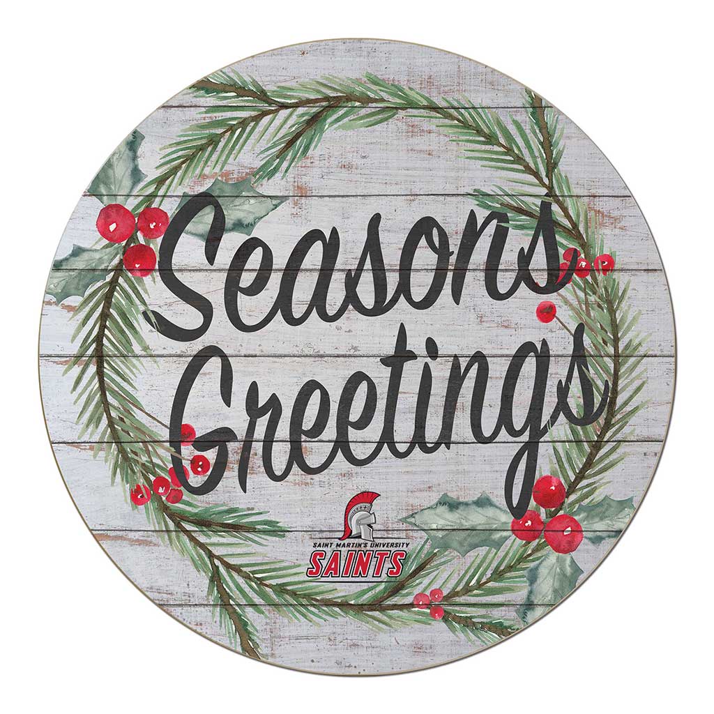 20x20 Weathered Seasons Greetings Saint Martin's University Saints