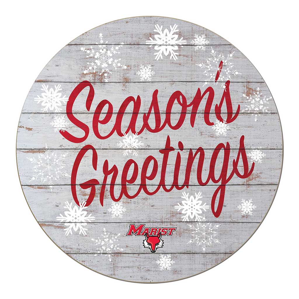 20x20 Weathered Seasons Greetings Marist College Red Foxes