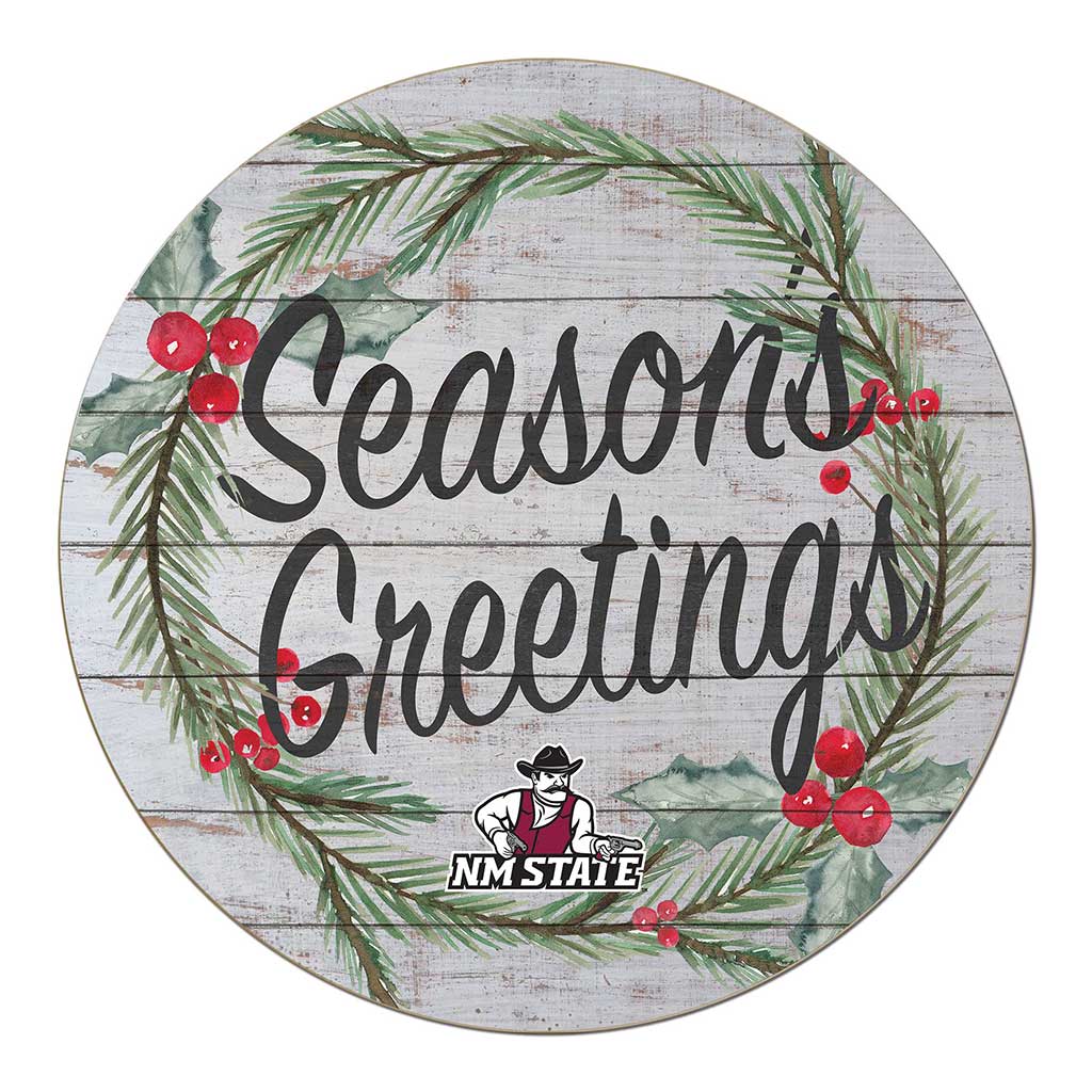 20x20 Weathered Seasons Greetings New Mexico State Aggies