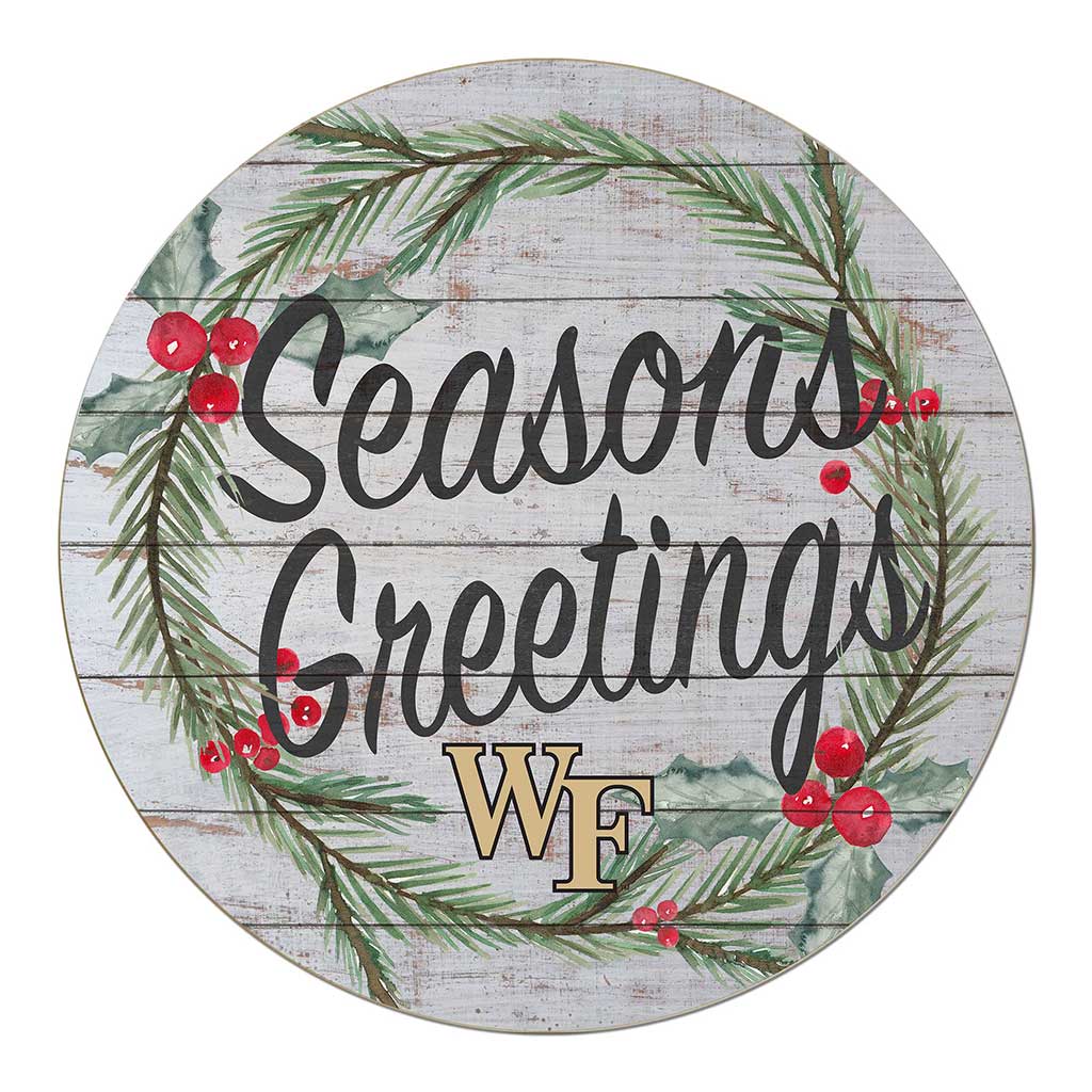 20x20 Weathered Seasons Greetings Wake Forest Demon Deacons