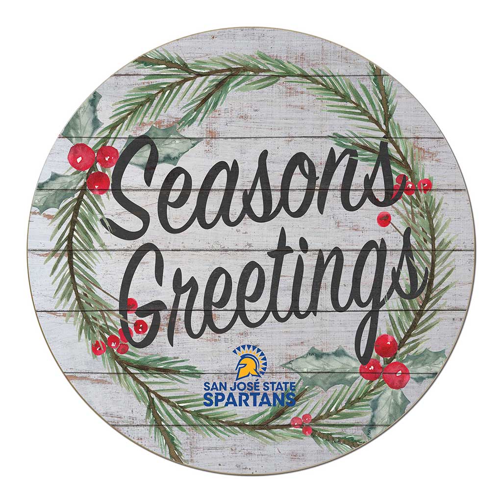 20x20 Weathered Seasons Greetings San Jose State Spartans