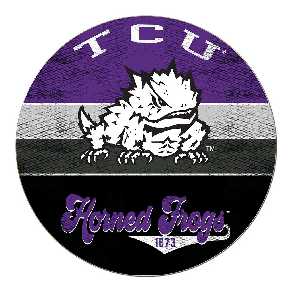 20x20 Circle Retro Multi Color Texas Christian Horned Frogs