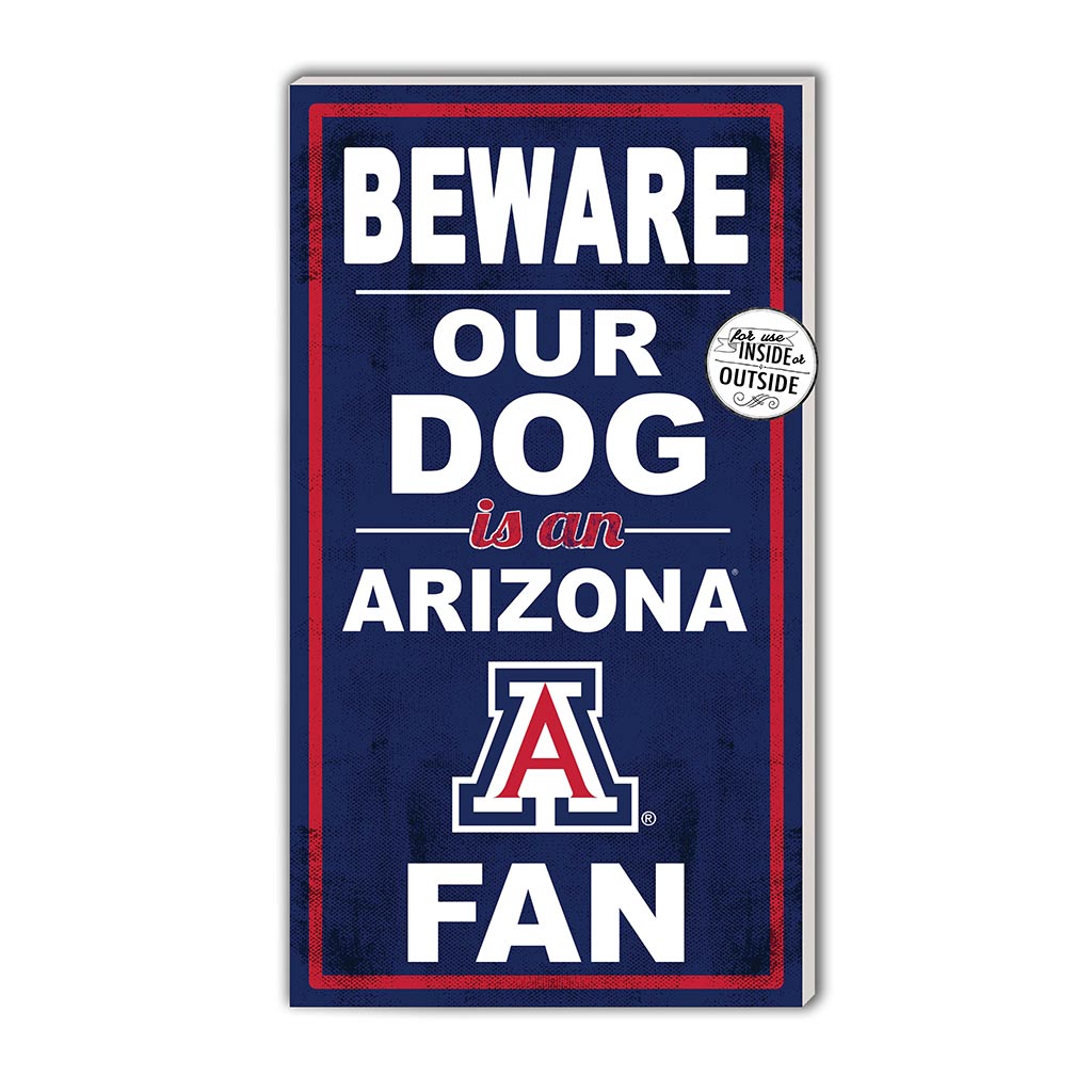11x20 Indoor Outdoor Sign BEWARE of Dog Arizona Wildcats