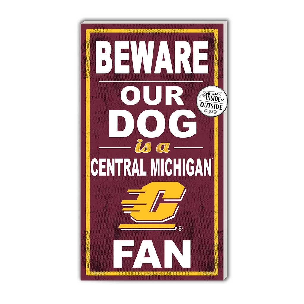 11x20 Indoor Outdoor Sign BEWARE of Dog Central Michigan Chippewas
