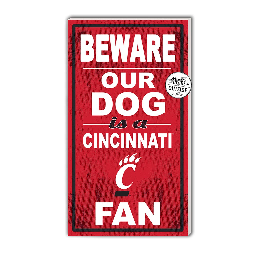 11x20 Indoor Outdoor Sign BEWARE of Dog Cincinnati Bearcats
